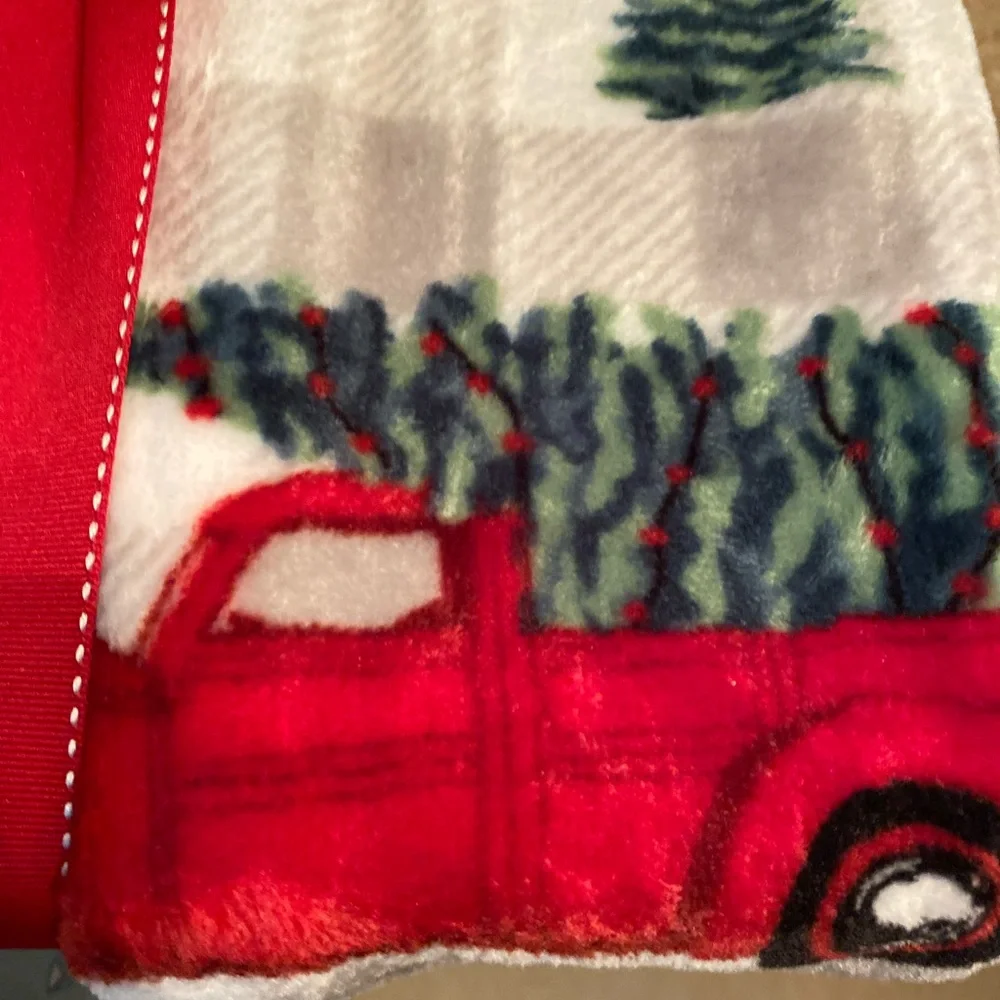 Christmas Pick Up Truck Throw NEW